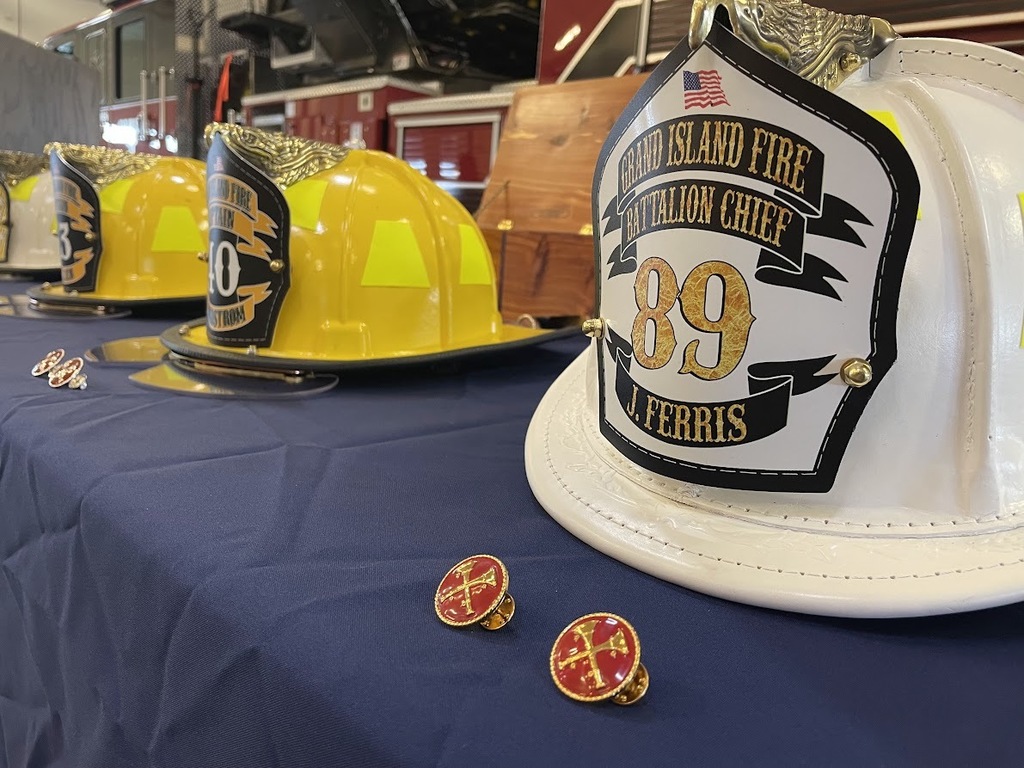 Today we had the honor of recognizing several members of the Grand Island Fire Department during a promotional ceremony at Station 1. These promotions reflect years of dedication, leadership and service to the community. Please join us in congratulating: • Austin Miller — Captain • TJ Nordstrom — Captain • Justin Ferris — Battalion Chief • Ed Carlin — Division Chief We are proud of the commitment these individuals continue to show to the Grand Island community every day. Congratulations on this well-earned next step in your careers. 🚒👏