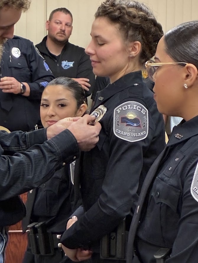 GIPD Administration swearing in four new officers