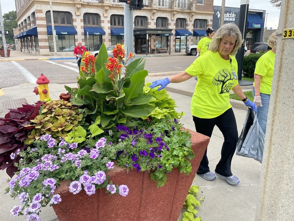 City Staff picking up trash for the annual community-wide clean up day.