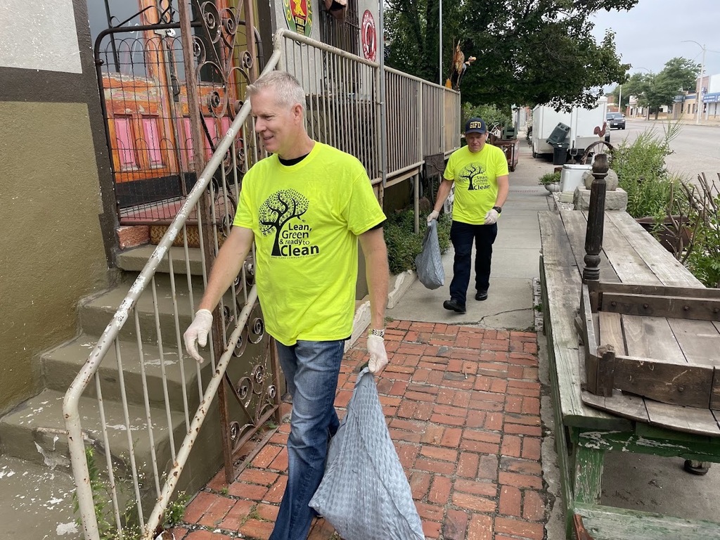 City Staff picking up trash for the annual community-wide clean up day.