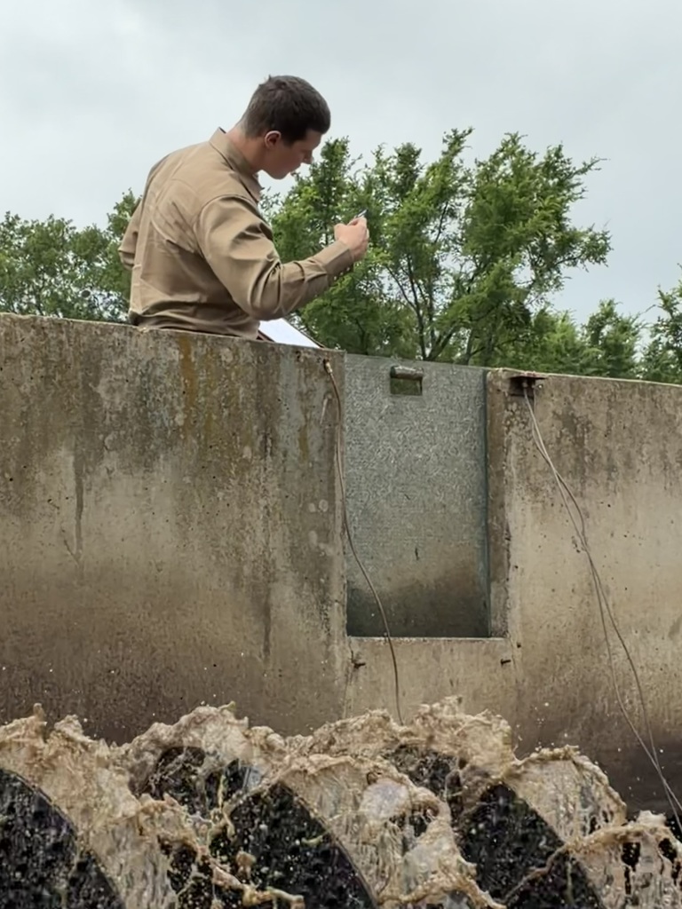 Inspecting the wastewater treatment facility