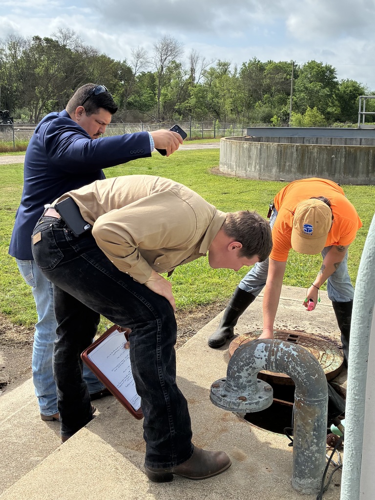 Inspecting the wastewater treatment facility