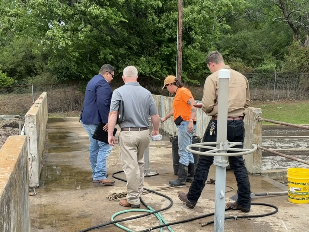 Inspecting the wastewater treatment facility