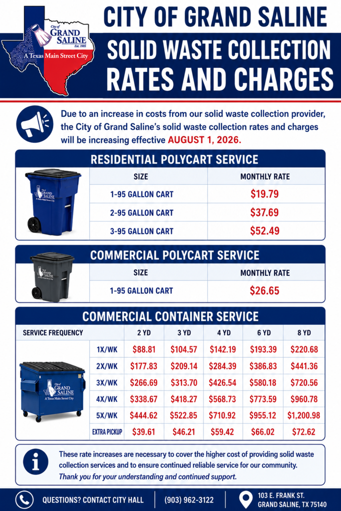 SOLID WASTE COLLECTION RATES AND CHARGES