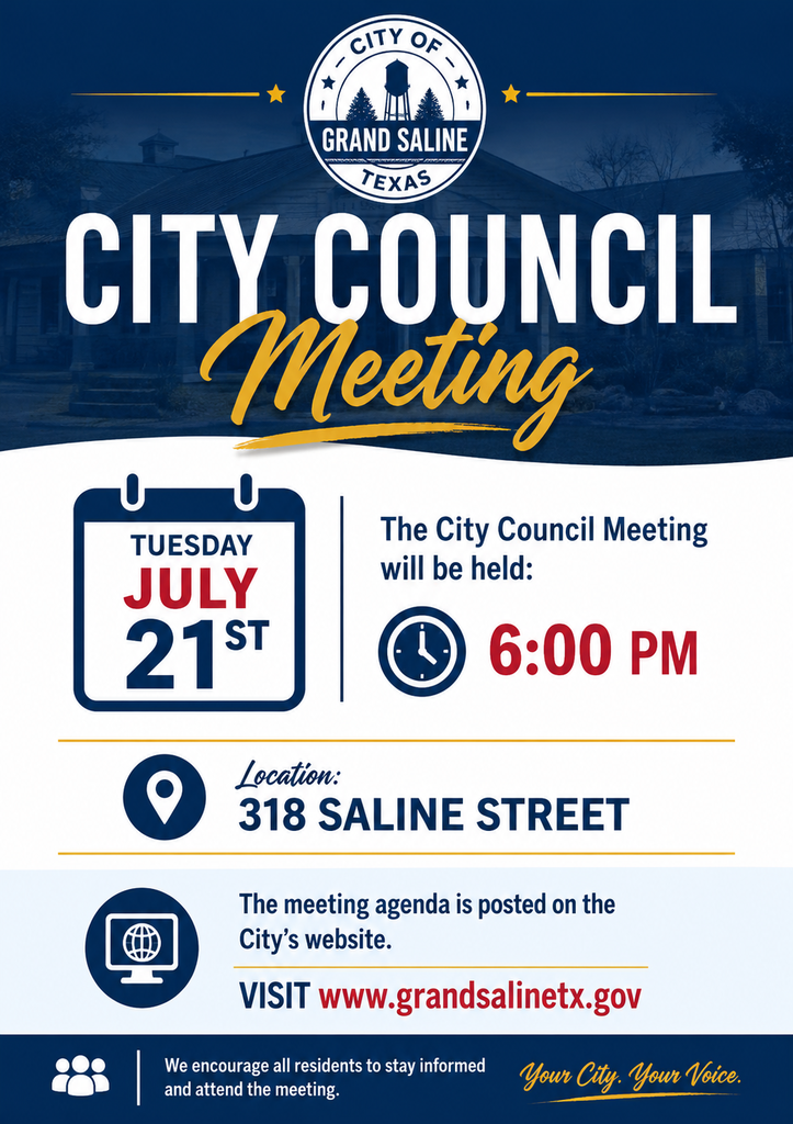 7.21.2026 CITY COUNCIL MEETING NOTICE
