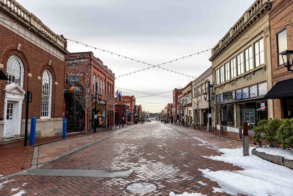 Shot of Trade Street in 100 block
