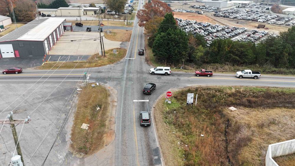 Gap Creek and Gary Armstrong Intersection Drone Shot
