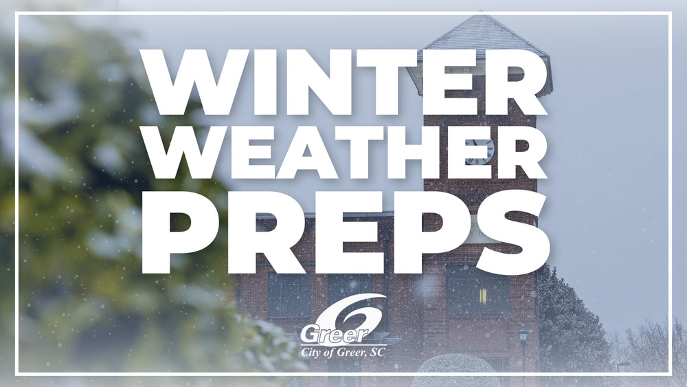 Graphic says Winter Weather Preps with City Hall in background