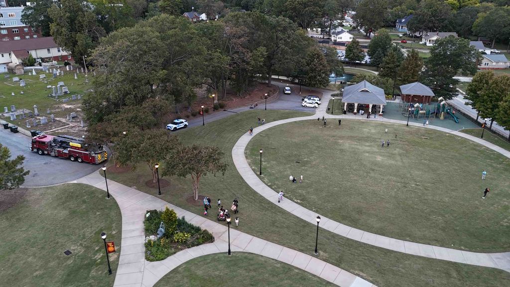 National Night Out at Greer City Park - Drone Shot
