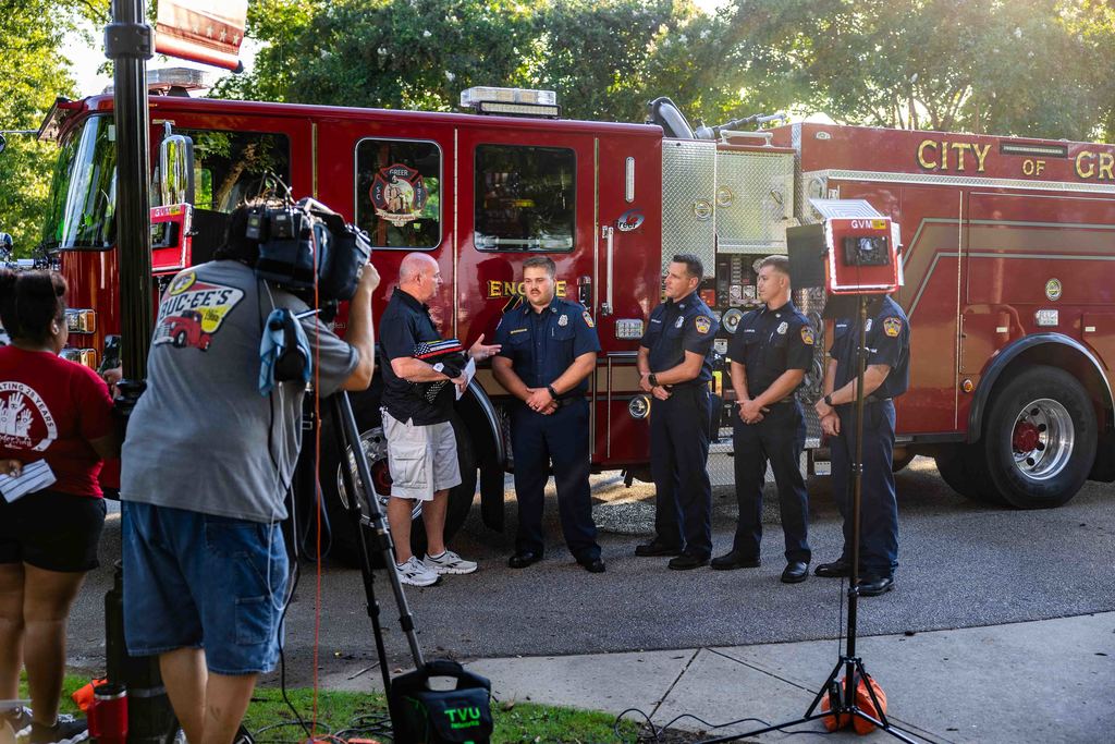 Wide Shot of BTS of First Responder Friday