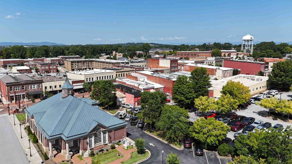 Drone Shot of Downtown Greer