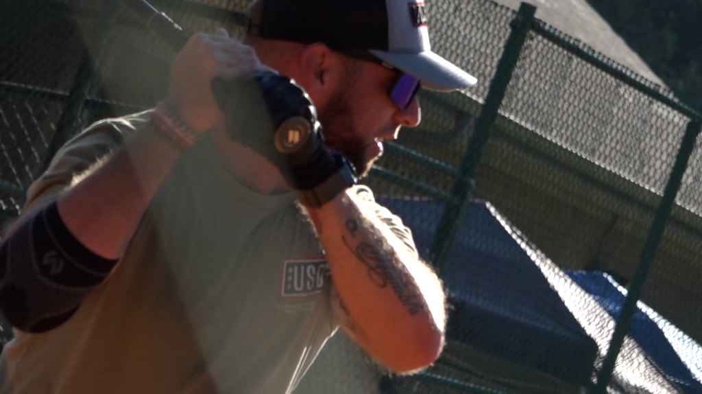 Tournament player about to swing