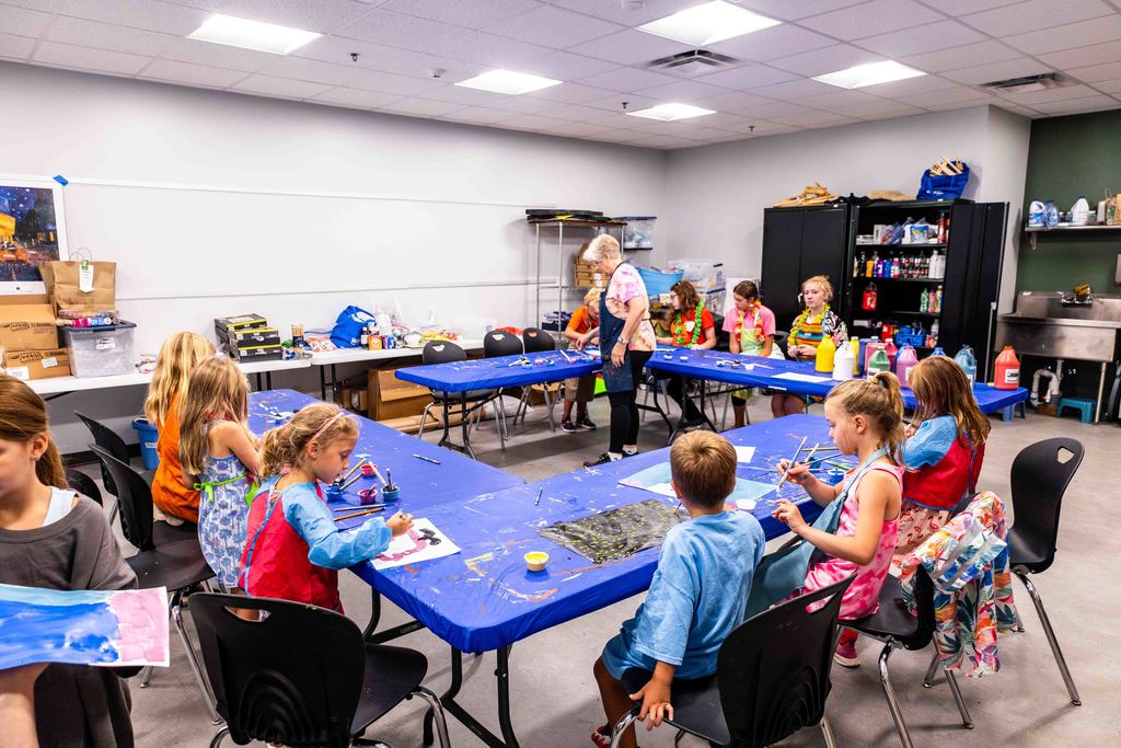 Arts in Action Summer Camp Kids Working on Art Projects