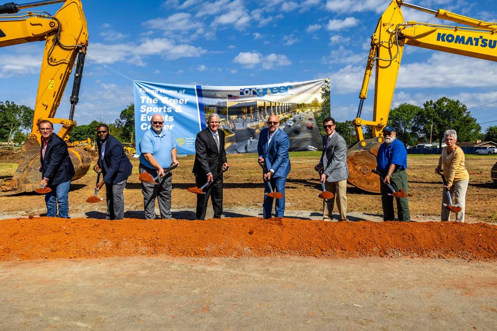 Mayor Rick Danner, City Council and City Administrator Andy Merriman Turn Shovels at the Sports and Events Center Groundbreaking