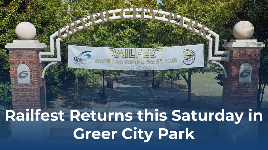 image of Railfest banner at city park