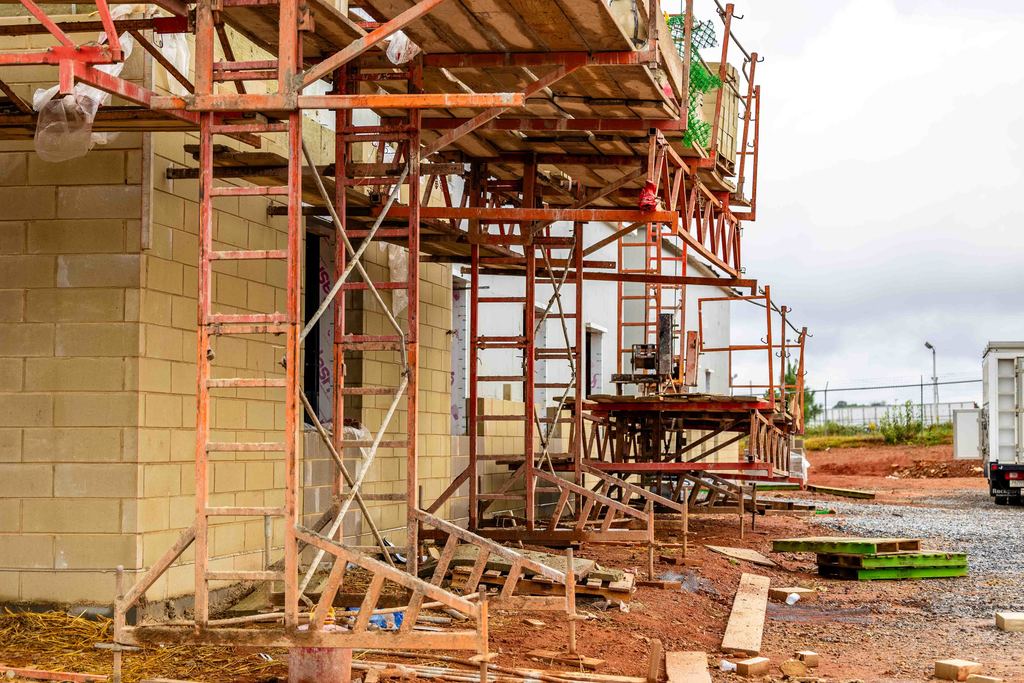 trainig facility construction site - scaffolding