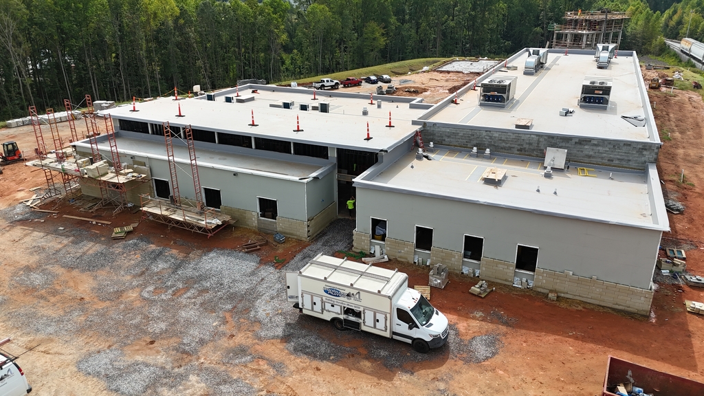 aerial view of training facility under construction 
