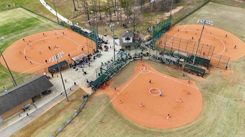 Century Park Baseball Drone Shot During Game