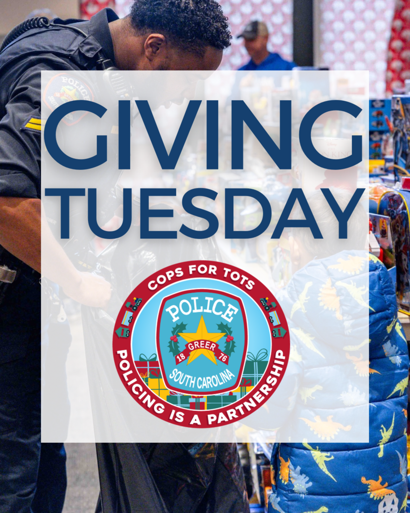 Giving Tuesday Graphic with Cops for Tots Logo