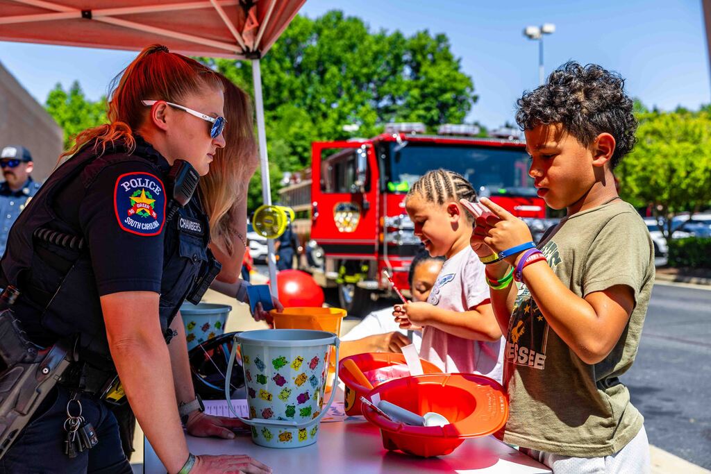police officer with child