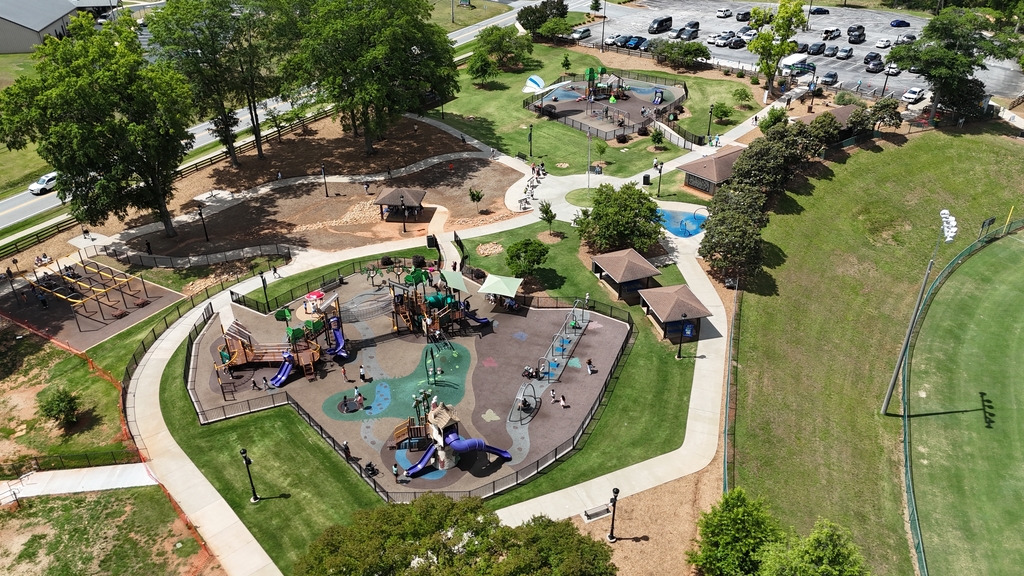aerial shot of the playground equipment at Kids Planet at Century Park