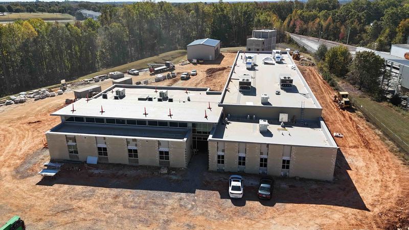 Drone shot of the under construction Public Safety Training Center