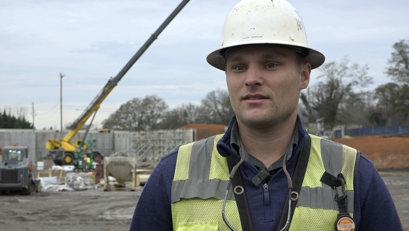 Photo of Justin Dreibrodt the Superintendent of the project