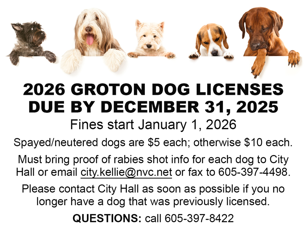 dog licenses due 12/31/25