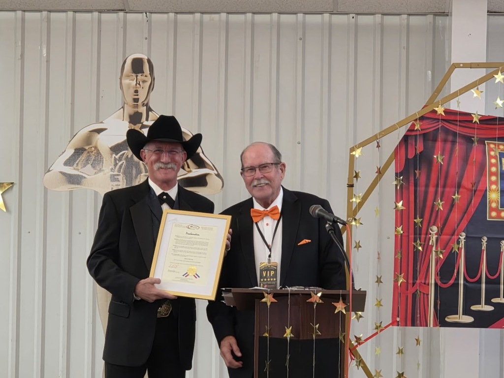 Ken Stonecipher, (2025 Citizen of the Year), with Mayor Kim Peterson