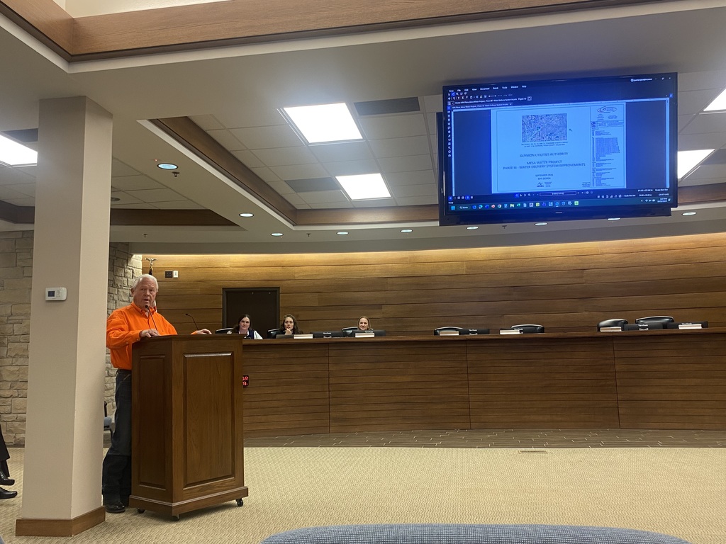 City Manager, Mike Shannon (front). Left to right, Jordan Cirier, project manager, Camila Land, and Crystal Kowalik.