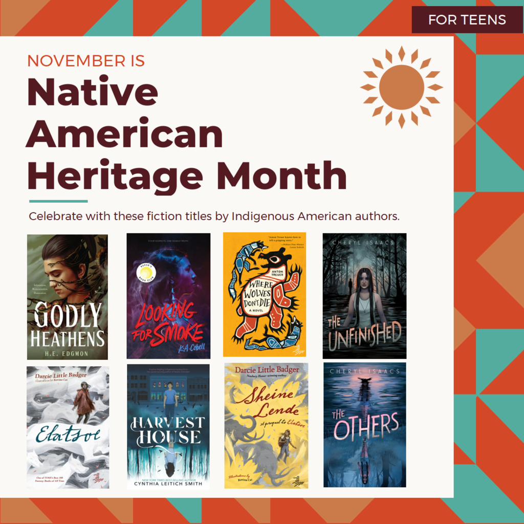 Teen Native American Heritage Month books at the library