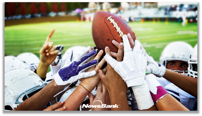 Football facts, scores, and schedules through NewsBank on the library's website
