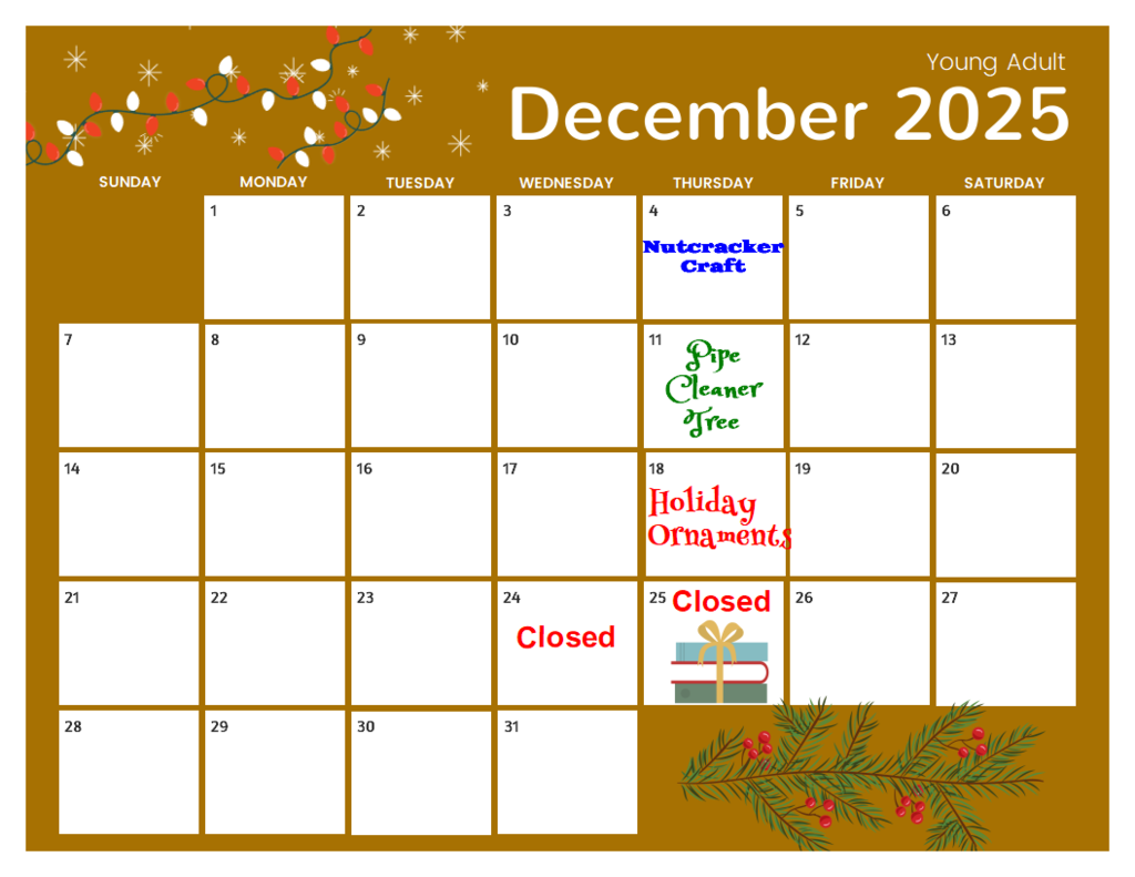 Young Adult library programs in December