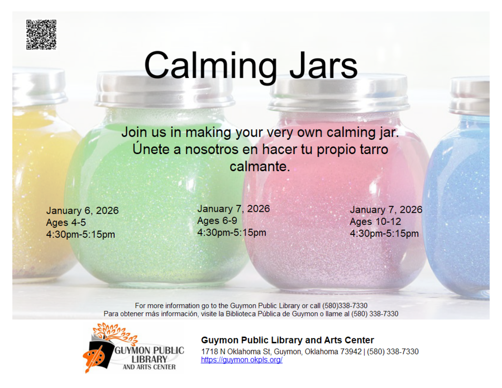 Calming jars kids activity at the library