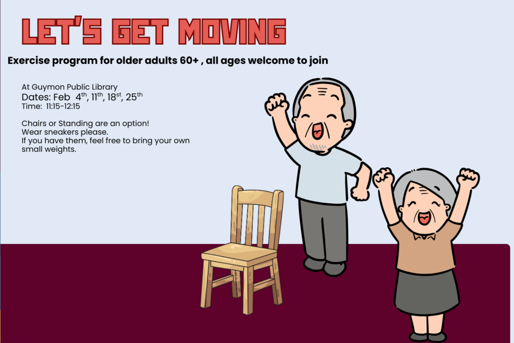 Let's Get Moving Adult Exercise February 4, 11, 18, 25 at 11:15AM