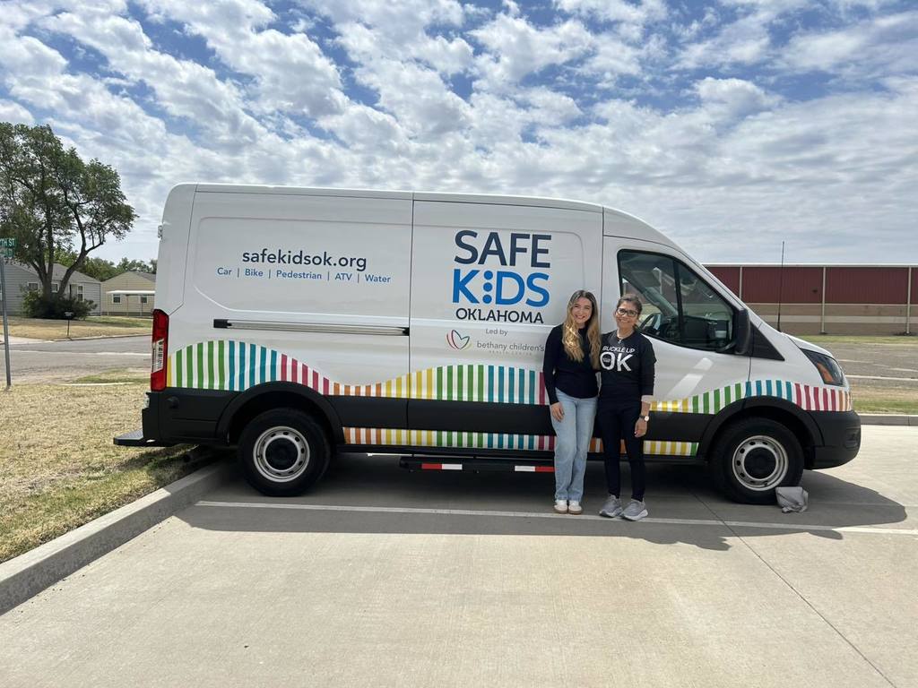 Car seat inspection at the Guymon Public Library