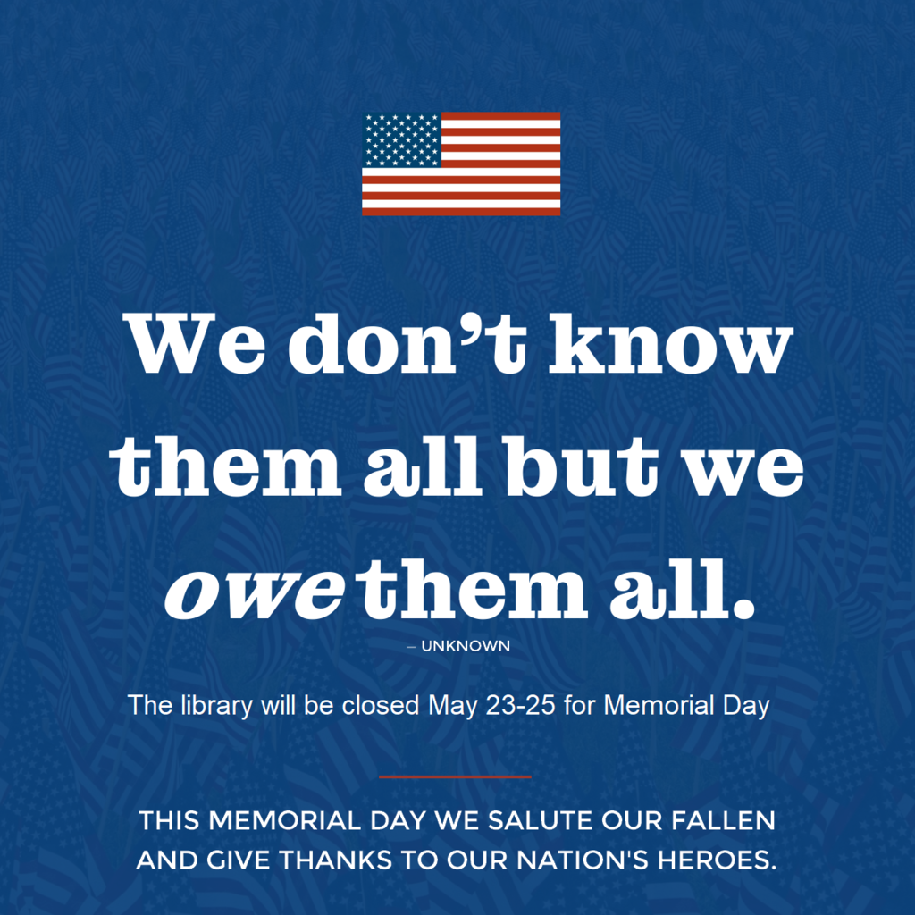Guymon Public Library closed for Memorial Day Weekend