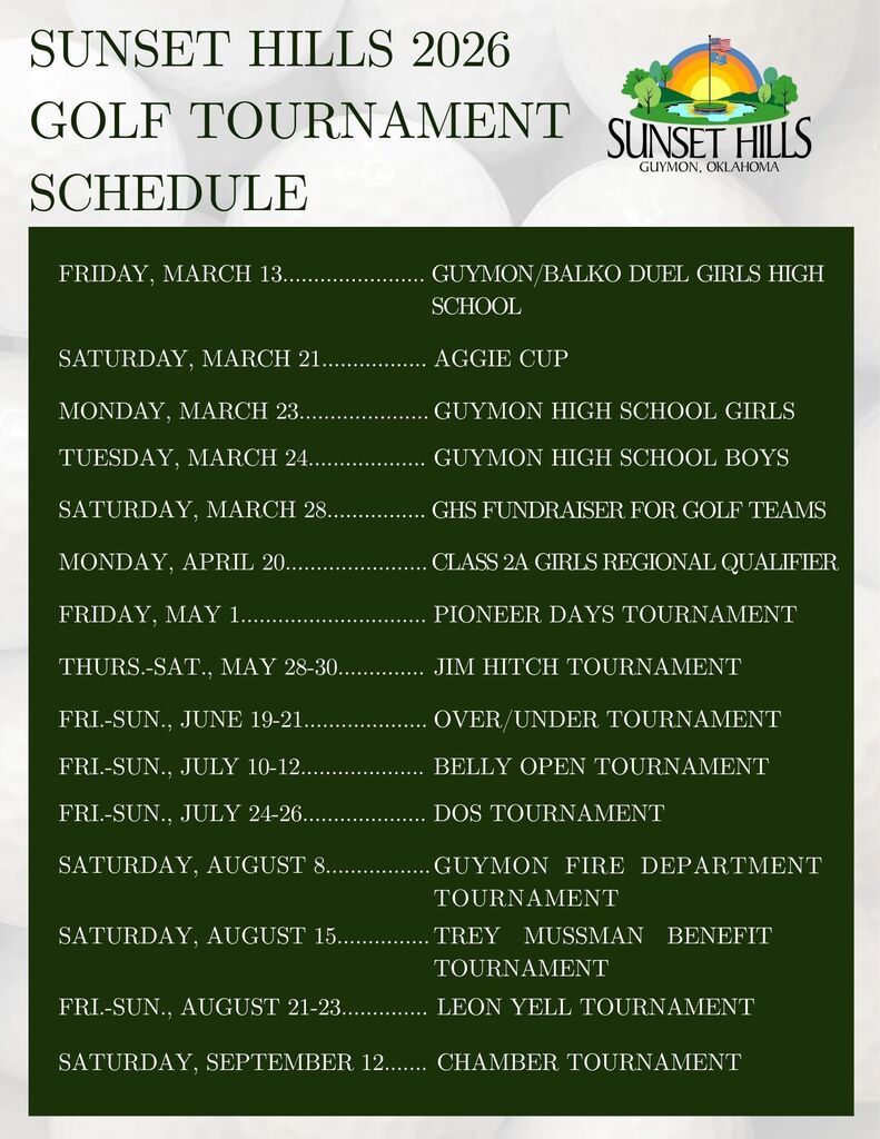 Golf Schedule