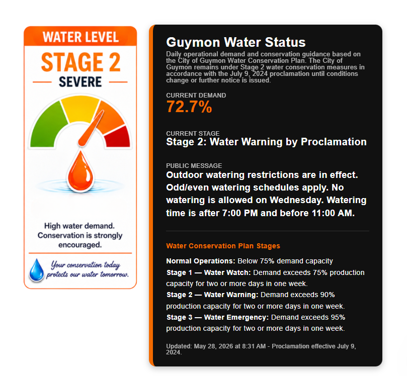 water updates 05/28/26