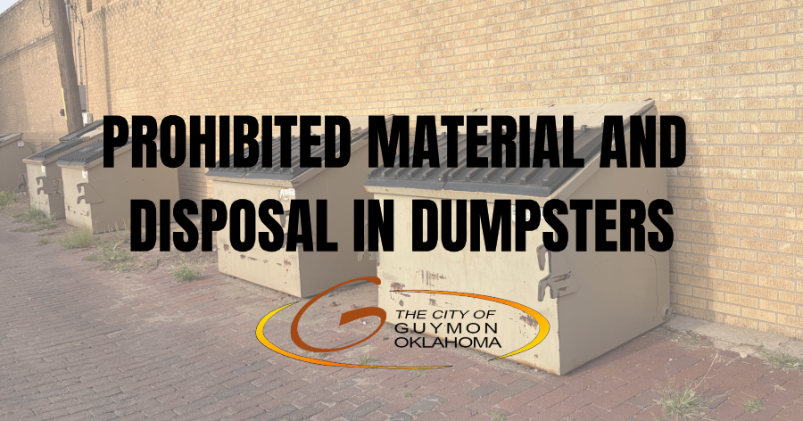 Prohibited Material and Disposal in Dumpsters Flyer