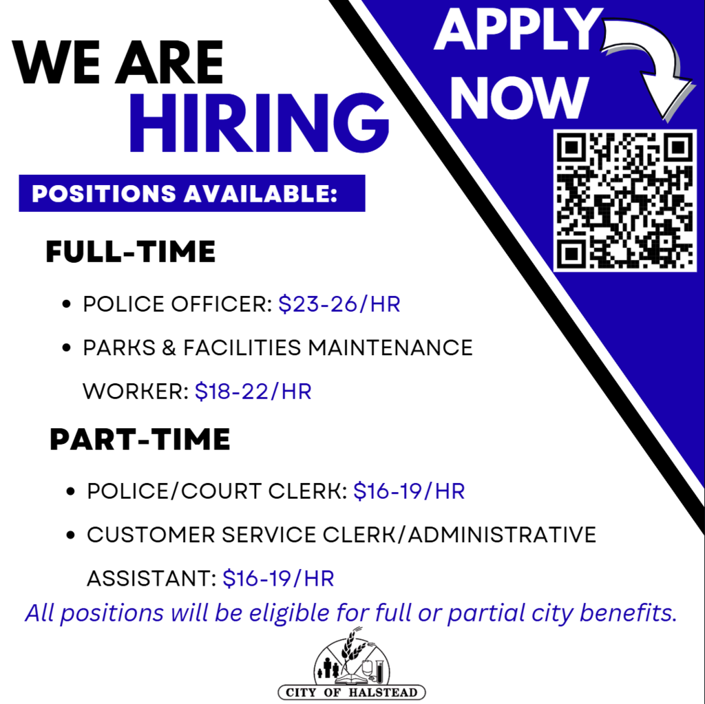 NOW HIRING CITY OF HALSTEAD