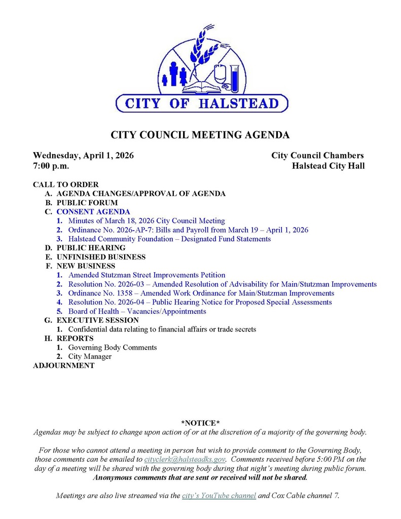 Council Agenda 4-1-2026