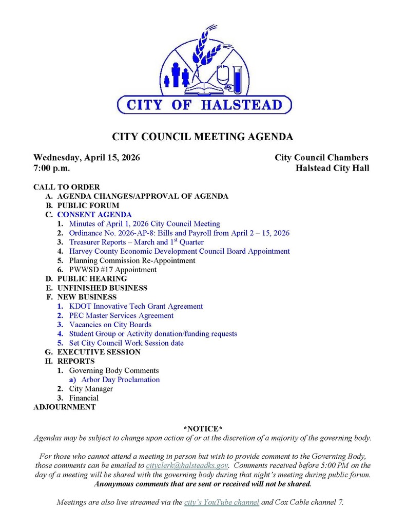COUNCIL AGENDA 4-15-26