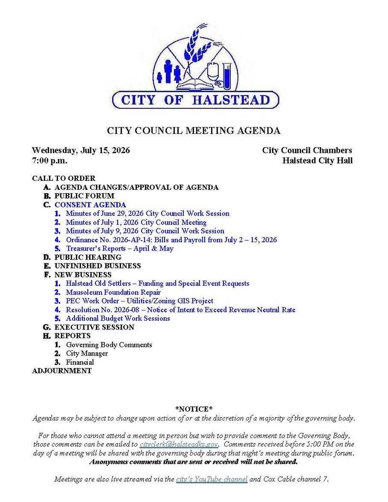 7-15-26 Agenda