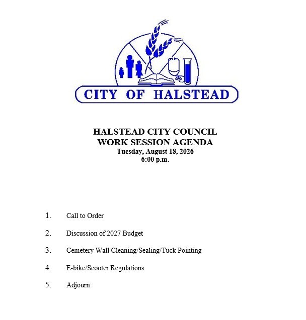August 18th City Council Work Session Agenda