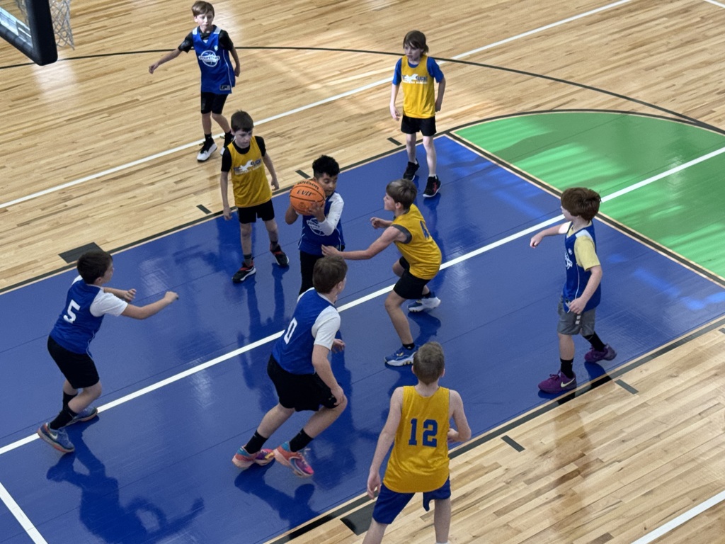 Boys playing basketball