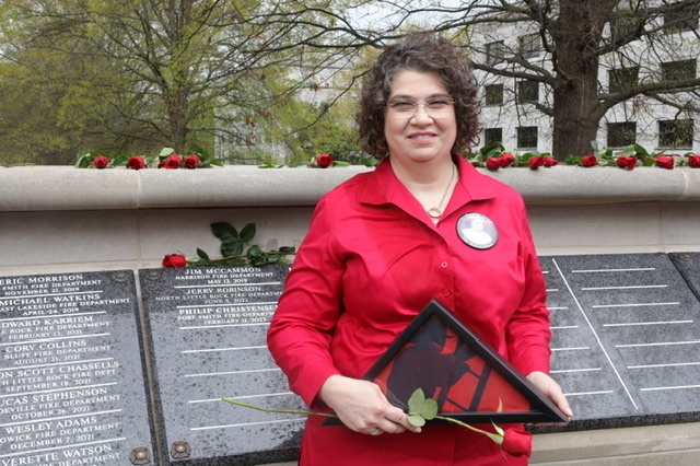 Mollie McCammon at the Memorial in Little Rock.