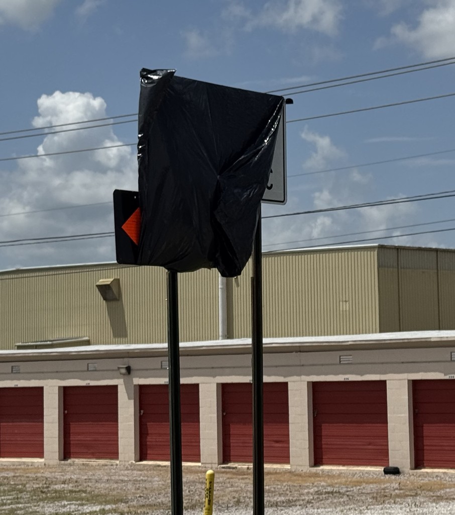 Covered up sign