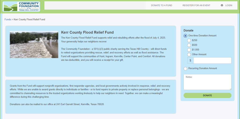 Donation page