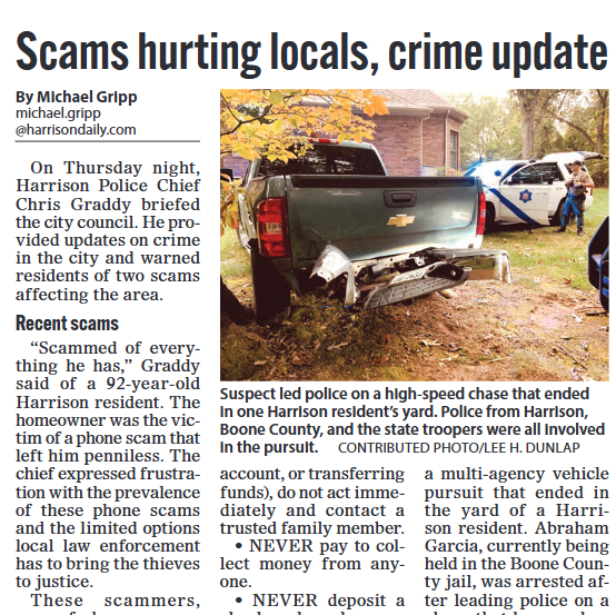HDT Article about local scams